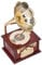 Tyenaza Grammophon-Spieluhr, Vintage-Phonograph-Form-Spieluhr für Heimtisch-Schreibtischdekorationen (Braunes Grammophon)