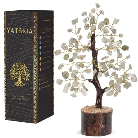 YATSKIA Green Jade Crystal Tree, Crystal Tree Of Life, Birthday Gifts For Mum, Shelf Decor, Ornaments For Living Room, House Warming Gifts New Home