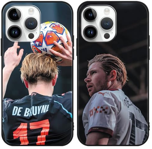 2 Pezzi Cover per Xiaomi Mi 10T/10T Pro 5G 6.67, Custodia con Football Kevin De Bruyne Calcio Star Cool Moda Motivo Morbido TPU Silicone Antiurto Flessibile Case per Fans, Moda