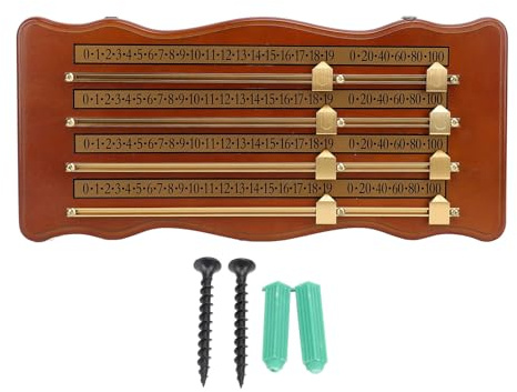 Zonizforceal Billard-Scoreboard, hölzerner Snooker-Scorekeeper mit 4-Spur-Design, hochdichtes Holz und Aluminiumlegierung – Billard-Score-Recorder für den Heimgebrauch, Vereinsbetrieb oder