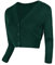 Urban GoCo Damen V-Ausschnitt Kurz-Strickweste Strickjacke (S, dunkelgrün)