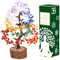 Edelsteinbaum des Lebens mit Sieben Chakren Kristallbaum zur Heilung Feng Shui Glücksbringer Bonsai Geldbaum Reichtum & Wohlstand spirituelle Geburtstagsgeschenke für Frauen Größe: 10-12 Zoll