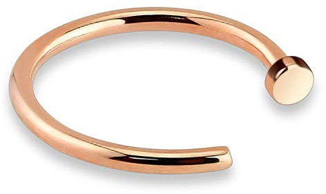viva-adorno® 0,8mm Nasenring Nasenpiercing Piercing Hoop Ring Chirurgenstahl 316L in verschiedenen Farben Z504, rosegold