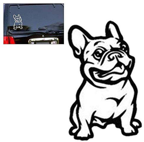 LIOOBO Starker Klebstoff 3D Aufkleber Vinyl Auto Aufkleber französische Bulldogge Hund Auto Aufkleber (schwarz)