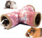 LeerKing Kaninchen Tunnel Meerschweinchen Röhren Kuscheltunnel waschbar Kuschelhöhle Spielzeug für Ratten Frettchen Katzentunnel Kleintiere Käfig zubehör Φ15cm Rosa