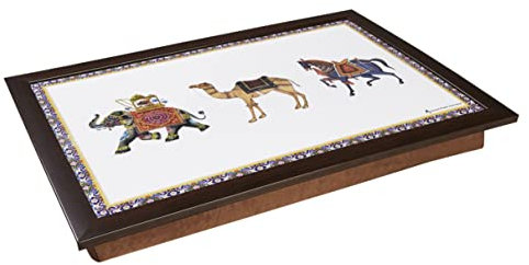 Penguin Home®Gepolstertes Knietablett|Design Elefant Kamel Pferd|Sitzsack gepolstert tragbar Laptop Schreibtisch Laptop Ständer Abendessen TV Tablett Frühstückstablett Serviertablett |49,5x35x8cm