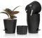 T4u 14cm Macetas Plástico,Maceteros Decorativos Interior con Agujeros de Drenaje,Riego Automático Macetas para Plantas Flores,Decoración del Hogar Balcón Jardín,Juego de 6,Negro