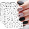 8 Blatt Schwarz Metallic Geometrische Linie Nagelsticker Selbstklebende Ramadan Stern Mond Liebe Herz Muster DIY Design Nagel Dekoration für Frauen Mädchen
