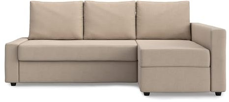 MASTERS OF COVERS Ersatzsofabezug für IKEA Friheten Ecksofa Links/Rechts Chaise, Individuelle Passform, Strapazierfähiger Stoff, 230 x 68/151 x 66 cm (Helles Kaki, Polyester)