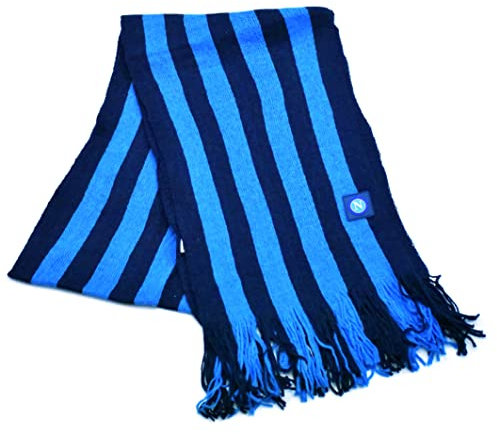 LIGUORO SHOP Gestreifter Schal SSC Napoli Fußball Produkt von Enzo Castellano Offiziell Lizenz Länge 180 cm