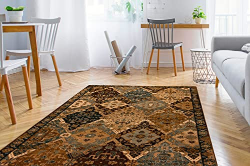 rugsx Wollteppich für Wohnzimmer, Schlafzimmer, traditionell Omega Torino orientalisch - Cognac 170x235 cm
