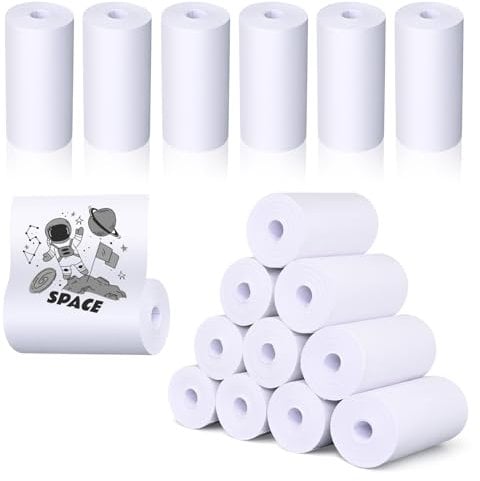 Thermal Print Paper 15 Rolls Thermal Paper Roll for Portable Instant Print Camera,White Instant Print Camera Refill Paper, Camera Printing Paper for Kid's Instant Camera (57 x 30mm)