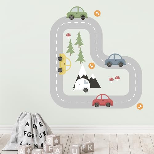 Klebekerlchen® | Wandtattoo Kinderzimmer Junge & Mädchen, Wandsticker selbstklebend, wiederverwendbare & rückstandsfreie Kinderzimmer Deko – Wandtattoo Autos Sticker (Set mit 23 Motiven)