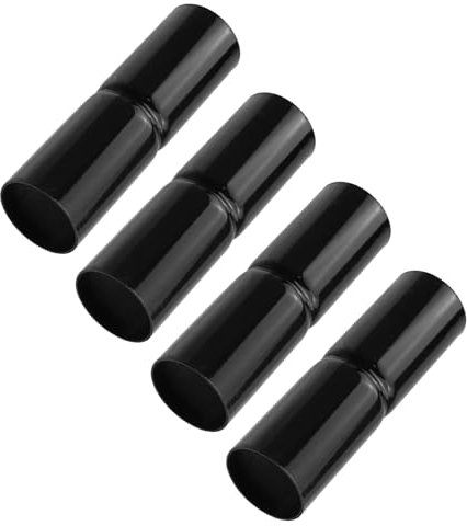 Antrader Oberschienenhülse 4,8 cm, 4 Stück, robuste Oberschienen-Zaunhülse, Kettengliedzaun, Oberschienen-Hülsen, Kettenglied-Zaun, Oberschienen-Adapter, Rohrverbinder, Schwarz
