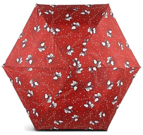 RADLEY London Damen Mini-Teleskop-Regenschirm, faltbar, Joker, Weihnachtsstern, Rot, Weihnachtsstern, Einheitsgröße