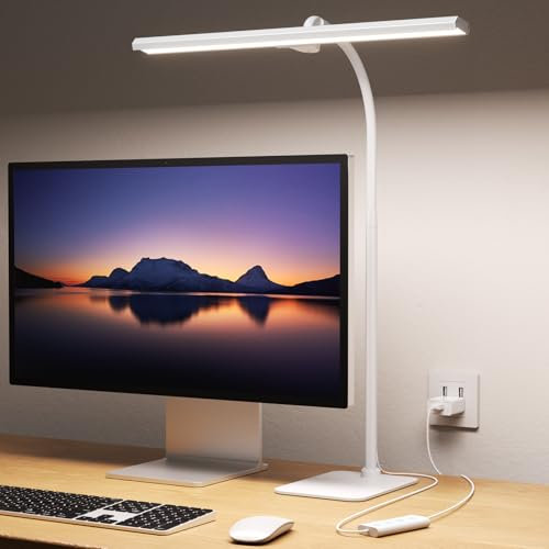 Kary Led Desk Lamp,Dimmable Desk Lamps Office,Reading Book Light with Base,USB Flexible Gooseneck Table Lamp for Study Desk, Led Lights for Laptop,Nail,Work,Study,Reading,Studio,Bedroom,Kids,Monitor