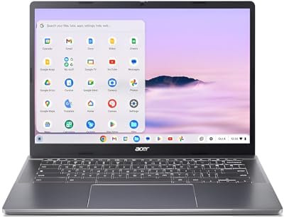 Acer Chromebook Plus 514 - Ordenador Portátil 14'' (AMD Ryzen 3 7320C, 8 GB RAM LPDDR5X, 256 GB SSD, Chrome OS, AMD Radeon Graphics) Color Gris - Teclado QWERTY Español retroiluminado
