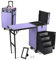 BYOOTIQUE Portable Nail Manicure Table Desk Station for Tech Organizer Storage Makeup Case with Wheels 4 Drawers for Manicurist Artist Technician Workstation, ForgetMeNot Purple