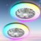 Aigostar Ventilador Techo con Luz LED Alexa - 40W, 2 PCS, 4400LM, RGB + 2700K-6500K Regulable, Motor DC Silencioso, 6 Velocidades, Lampara Ventilador Techo Inteligente con Mando y Gateway, Ø50cm