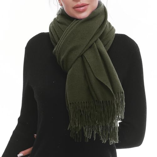SWAT PANY Green Scarf for Woman Winter Warm Pashmina Shawls and Wraps