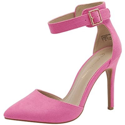 DREAM PAIRS Women's High Heel Party Court Shoes Stiletto Pointed Toe Ankle Strap D'Orsay Pumps Shoes Oppointed-Ankle,Size 6,Fuchsia,Oppointed-Ankle