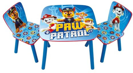 ARDITEX Set aus Tisch und 2 Stühlen aus Holz, Modell Paw Patrol