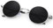 KANASTAL Runde Sonnenbrille Herren Damen Klassische Retro Polarisierte Sonnenbrille Rund mit Metallrahmen Vintage Hippie Rave Brille UV400 Schutz, Silber Rahmen Schwarze Gläser