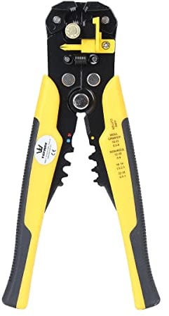TOPWAY Pelacables Automático, 3 en 1 Multifuncional 10-24 AWG (0,2~6,0mm²) 8 Autoajustable Electricista Terminales de Alambre Alicates de Corte Herramienta para Engarzar 416503
