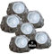 bmf-versand® Solarlampen für Außen Garten Deko Stein mit LED 6er Set - Gartendeko Solar Grau - Solarleuchten Balkon Klein - Außenlampe Stehend Anthrazit - Dekolampen