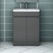 Acezanble 500/600mm Modern Bathroom Vanity Unit with Basin,Freestanding Wall Hung Cabinet Sink,MDF Board (Type A, 500mm-Grey)