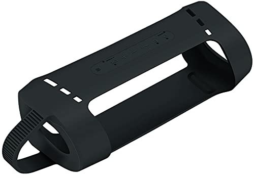 Seracle Silikonhülle Tragetasche Case Schlinge Tasche für Sony SRS-XB33 Tragbarer kabelloser Bluetooth Lautsprecher (Schwarz)
