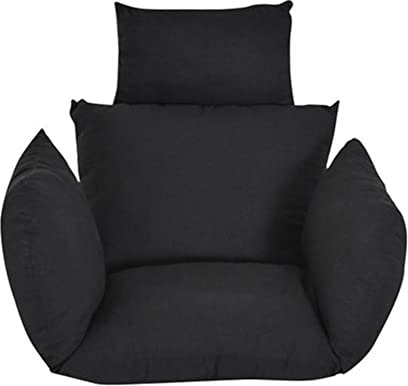 DKIEI Hängesessel Kissen, Auflagen Polster für Rattan Hängesschaukel Schwarz Hängekorb Kissen für Schaukel Korb, Sitzkissen für Hängesessel Outdoor
