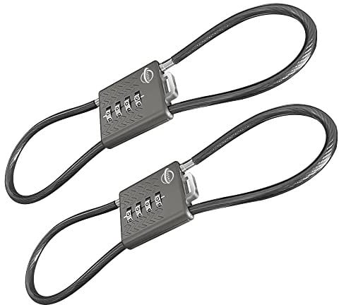 SISAV Safety Lock 4 Digit Cable Combination Locks 19.6 inches for School Gym Locker,Helmet,Filing Cabinets,Toolbox,Luggage Suitcase,Knapsack,Gun Black 2Pack