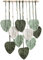 Makramee Wandbehang Boho Deko, Blattquaste Wandbehang Style mit Holzperlen und Blätter, Tapisserie Wanddeko Boho Handgemacht, für Outdoor, Wohnzimmer,Schlafzimmer,Indoor (Grün)