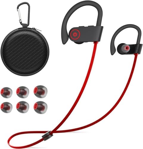NUASI Bluetooth Kopfhörer, Kabellose Bluetooth 5.3 Sport-Kopfhörer mit IPX7 Wasserschutz für Joggen und Training