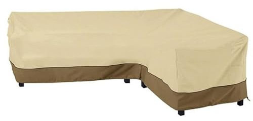 GODARM Wasserdichter Garten-Freizeit-Eckschatten, L-Form, Gartensofa-Abdeckung, Eck-Gartensofa, wasserdichter Schutz (links: 264 x 210 x 78 cm)