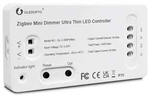 LIGHTEU®, GLEDOPTO Zigbee-Dimmer, ultradünner LED-Controller Pro Alexa Voice/Hub APP/Fernbedienung DC5-24V, GL-C-009P(mini)
