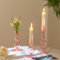 Hewory Chandelier en Verre Rose : Chandelier en Verre Multicolore Décoration Bougie Décoration de Table Table à Manger - Vintage Chandelier en Verre pour Salon Mariage Fête - Set de 3 Bougies