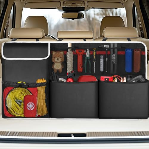 Oasser Car Boot Organiser, Car Boot Organiser Storage with 8 Different Functional Storage Bags, Boot Tidy for SUV Truck MPV VAN