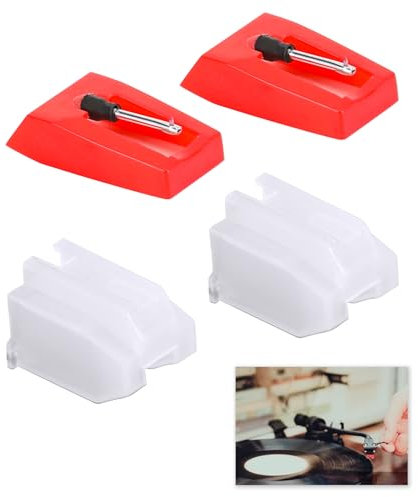 2 Piezas Aguja Tocadiscos Universal, Repuesto Aguja Tocadiscos de Aluminio Rojo Rubí, Compatibles con Tocadiscos Vintage Modernos, Fáciles de Instalar y Duraderas, Ideal para Audio de Alta Fidelidad