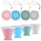 Jortmrd 4 Piezas Vaso Plegable Silicona Tazas Plegables Vaso de Viaje Plegables 250ml Vasos Portatil Plegable con Tapa Copas de Silicona Plegable para Senderismo, Exterior, Cámping