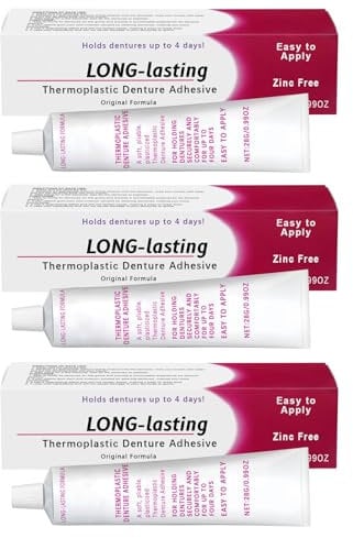 Thermoplastic-Denture Adhesive Lasting Super Hold Denture-Adhesive Cream for Refitting Tightening-Dentures 3pcs