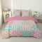 Gestreiftes Patchwork Bettdecke 135x200 4 Jahreszeiten, Wende Steppdecke 135x200, Warme Ganzjahresdecke Niedliches Patchwork Bettdecke ohne Bezug Waschbar Schlafdecke mit 2 Kissenbezug 80x80cm