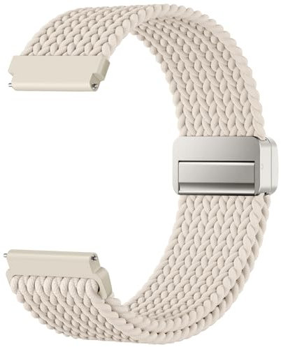Mastten 18mm Nylon Elastisch Geflochten Magnet Smartwatch Uhrenarmband Kompatibel mit Garmin Venu 3S Armband - Venu 2S Armband, 18mm Sport Quick Release Armbänder für Damen Herren, Polarstern