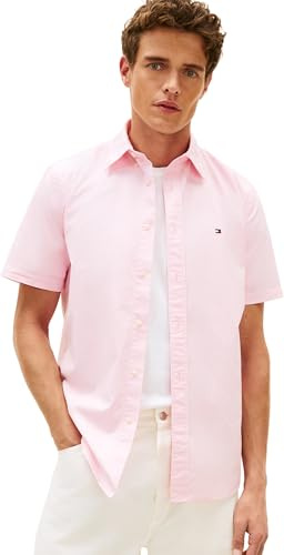 Tommy Hilfiger Flex Poplin Houndstooth SS Shirt Mw0mw38589 Chemise S/S Homme (Lot de 1)