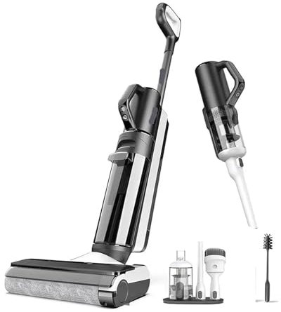Aspirateur et serpillière intelligents sans fil Floor ONE S5 pour sols durs, affichage numérique, longue durée de fonctionnement pour poils d'animaux, sols durs et moquettes (combiné Floor ONE S5)