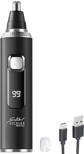 Sichler Beauty Nasenhaartrimmer: 2in1-Akku-Nasen- und Ohrenhaar-Trimmer mit Schutzkappe, 120 Min., IPX6 (Nasenrasierer, Ohrhaar-Rasierer, Nasenhaar)