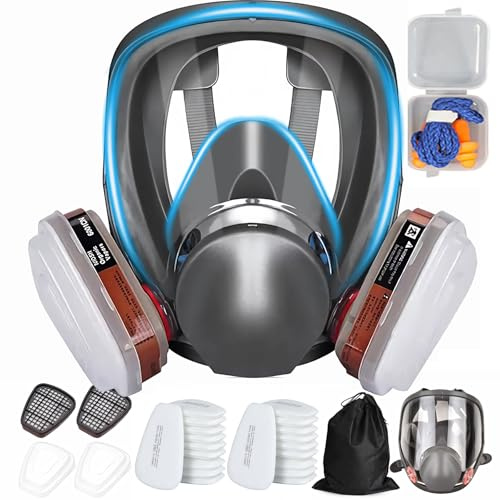 SGTBLV Halbgesichts-Atemschutzmaske, Staubschutzmaske, geeignet für organische Dämpfe, Schleifarbeiten, Schweißen, Holzbearbeitung, Chemikalien, Farben und Formaldehyd.