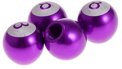 KESOTO 4PCS Purple Wheel Tyre Tire Valve Stems Air Dust Cover Caps for Car Truck Bike 8 Ball Type