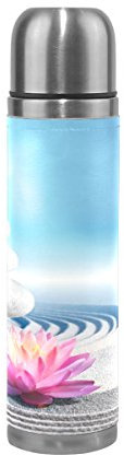 Eslifey Spa Pierres et fleurs de lys dans un jardin zen étanche Bouteille d'eau isotherme en acier inoxydable Thermos